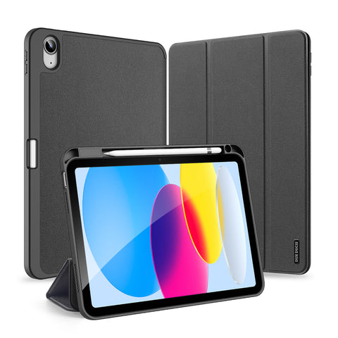 iPad 10th / 11th Gen Case – Black Smart Case with Pencil Holder & Auto Sleep
