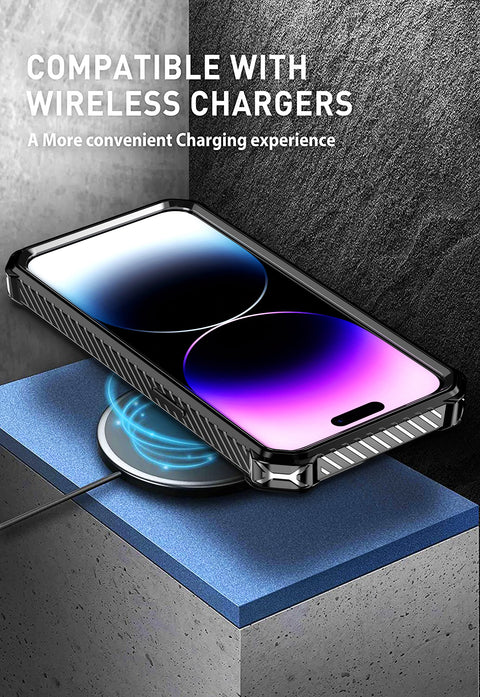 Shockproof Phone Case for iPhone 15 Pro Max -Wireless Chargers Compatible