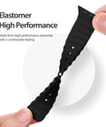 Waterproof black Apple Watch strap with sleek, athletic design.