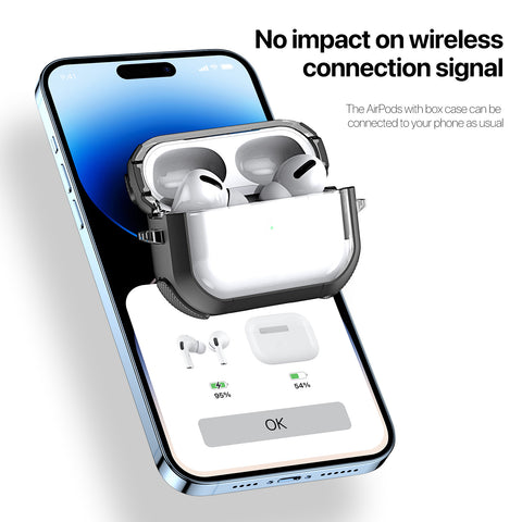 AirPods Pro transparent cover with black border.