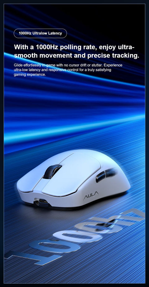 AULA SC380 Pro Tri-Mode Lightweight Wireless Gaming Mouse with Charging Dock Black
