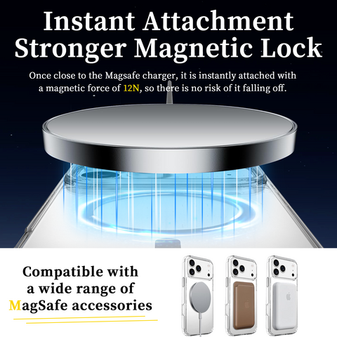 iPhone 17 Pro Max Clear MagSafe Shockproof Case with Airbag Corners