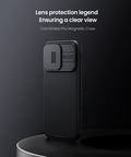 Magnetic iPhone 16 Pro case with sliding camera cover.