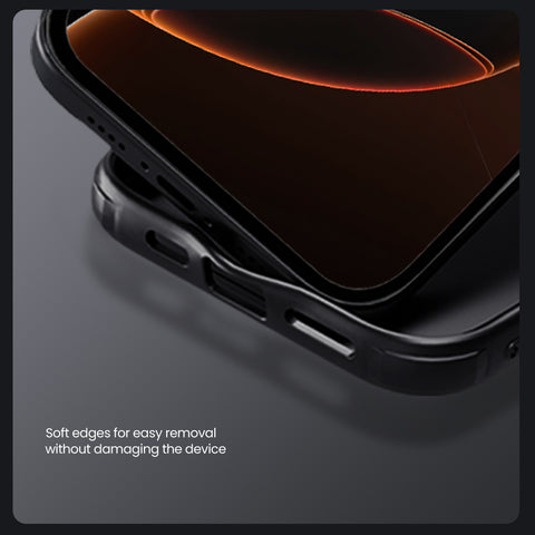 iPhone 16 Pro case featuring sliding cover for lens protection.