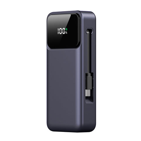 10,000 mAh Power Bank with Retractable Type-C Cable - DUZZONA