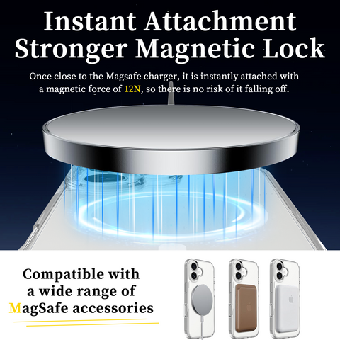 iPhone 17 Clear MagSafe Slim Case with Shockproof TPU Edges