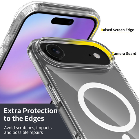 iPhone Air Clear MagSafe Shockproof Case with Scratch-Resistant Back