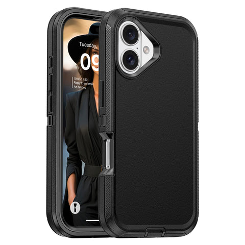 Protective soft case for iPhone 16 Plus with reinforced design.