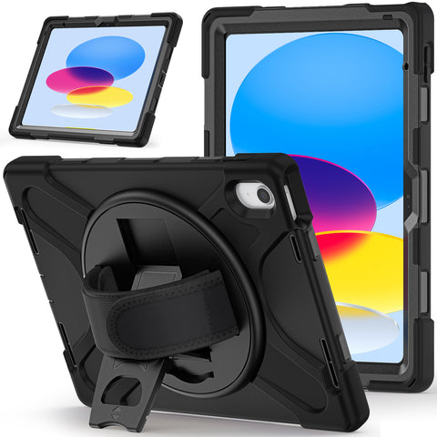 10.9-inch iPad case featuring a detachable shoulder strap for easy, hands-free carrying, ideal for on-the-go use.