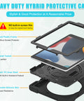 iPad 9th generation case with advanced triple-layer protection and rotating kickstand.