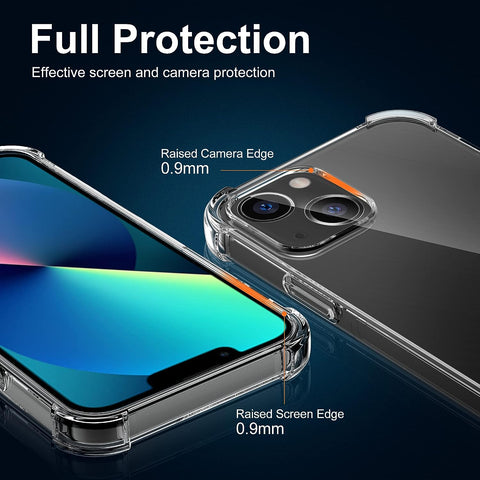 Clear, shockproof TPU case for iPhone 15.