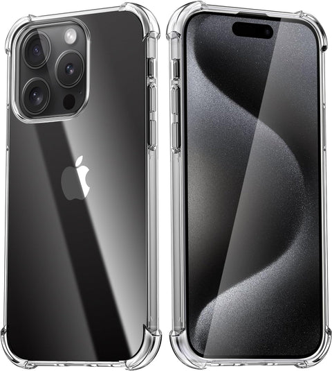 Clear TPU Case for iPhone 15 Pro Max with shock protection.