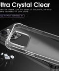 Transparent iPhone 15 Pro Max case, yellowing-resistant TPU.