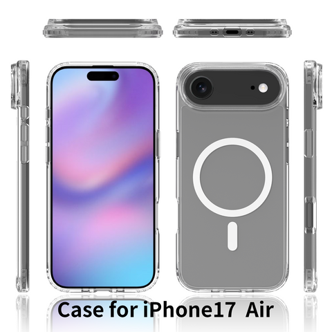 iPhone Air Clear MagSafe Shockproof Case with Scratch-Resistant Back