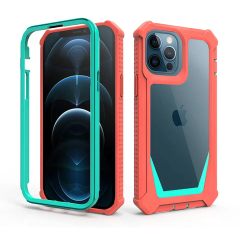 iPhone 15 Pro Rugged Phone Case with Raised Front Bezel and Back Cover