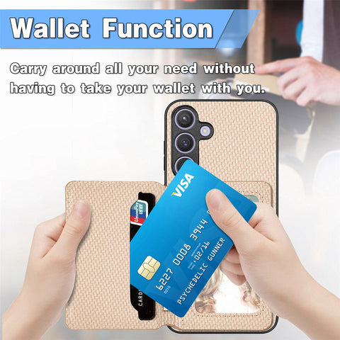 Samsung Galaxy S24 Phone Case with RFID Blocking Magnetic Card Holder