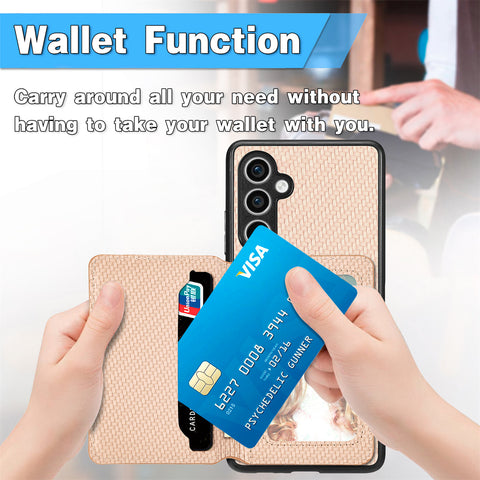 Samsung Galaxy S23 FE Phone Case with RFID Blocking Magnetic Card Holder