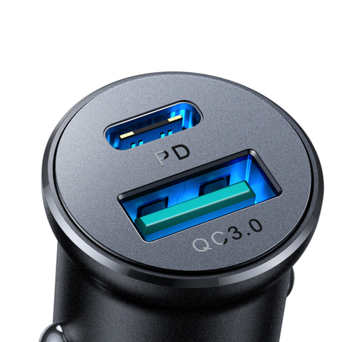 30W USB and USB-C Mini Car Charger