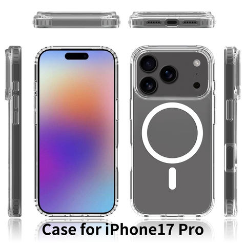 iPhone 17 Pro Clear MagSafe Protective Case with Scratch-Resistant Back