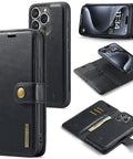 PU leather wallet case for iPhone 15 Plus with detachable cover