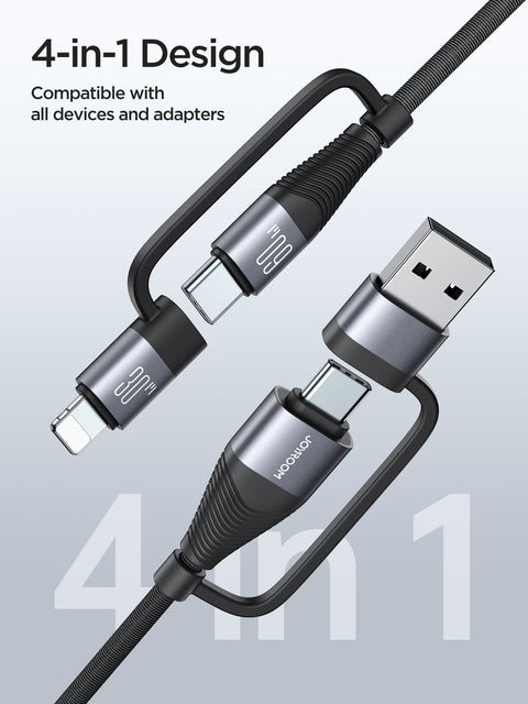 60W 4-in-1 Fast Charging Data Cable 1.2M