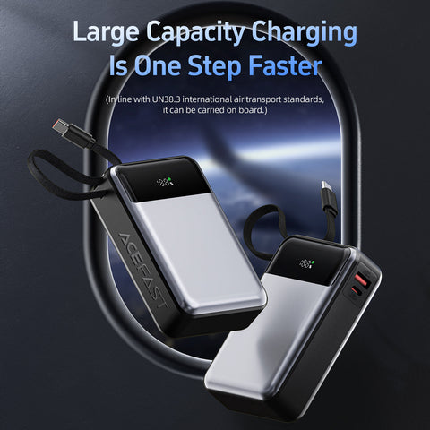 65W Power Bank with Built-in Type-C Cable