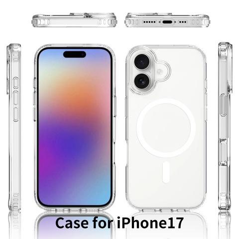 iPhone 17 Clear MagSafe Slim Case with Shockproof TPU Edges