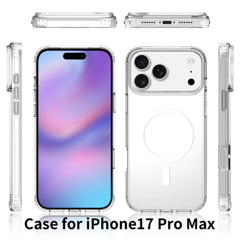 iPhone 17 Pro Max Clear MagSafe Shockproof Case with Airbag Corners