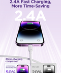 Durable USB-A to Lightning iPhone charging cable