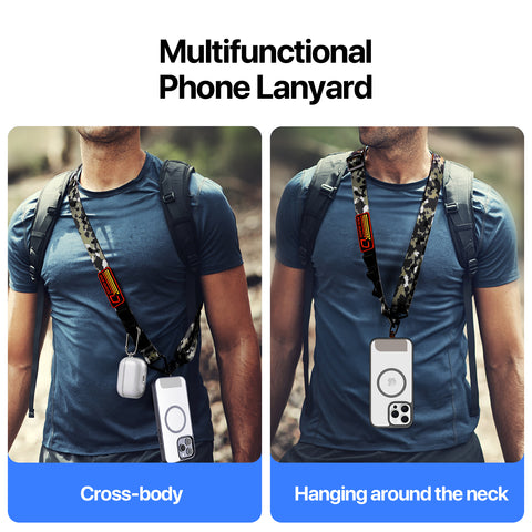 2-in-1 Outdoor Phone Lanyard - Camo Green