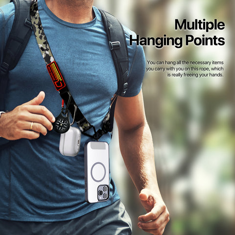 2-in-1 Outdoor Phone Lanyard - Camo Green