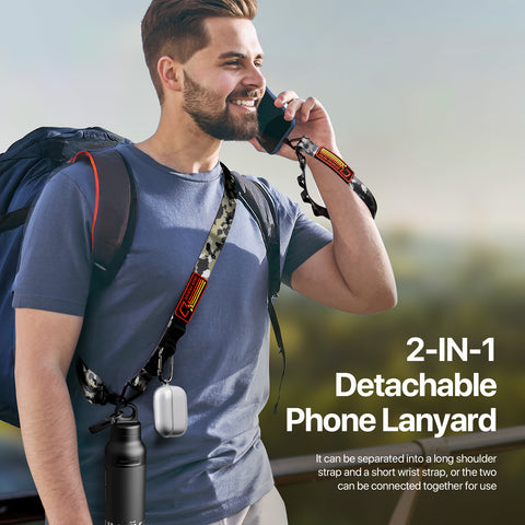 2-in-1 Outdoor Phone Lanyard - Camo Green