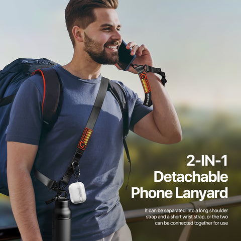 2-in-1 Outdoor Phone Lanyard - Black