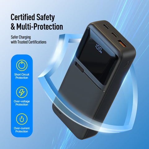 20K mAh Power Bank with Built-in Cables for iPhone, Samsung & More - ELEKFONE