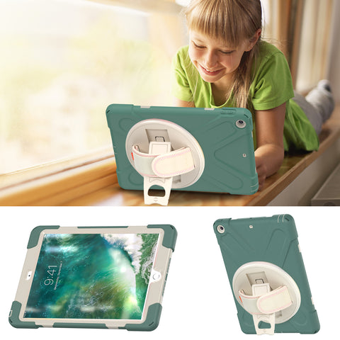 Kid-friendly iPad case with 360° rotating stand.