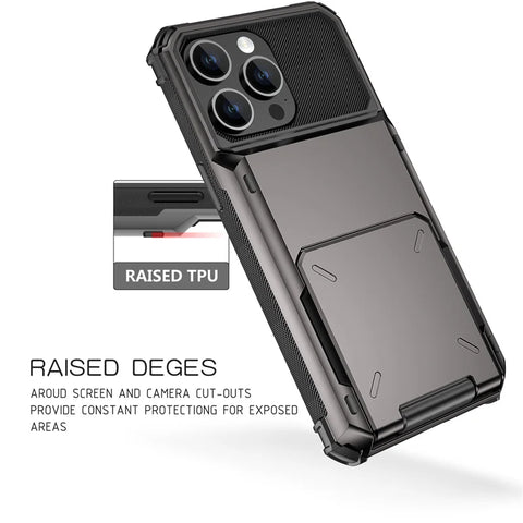 iPhone 15 Pro Case with Flip Card Holder