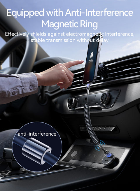 Durable USB-A to Type-C charging cable for car use