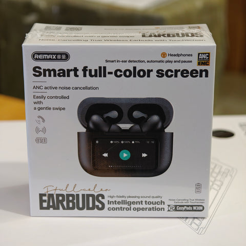 Bluetooth ANC Earbuds with LCD Touch Case – Noise Cancelling
