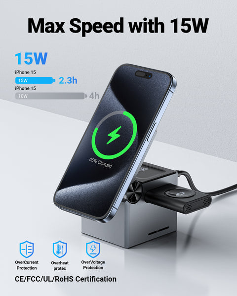 3-in-1 MagSafe Foldable Wireless Charging Station