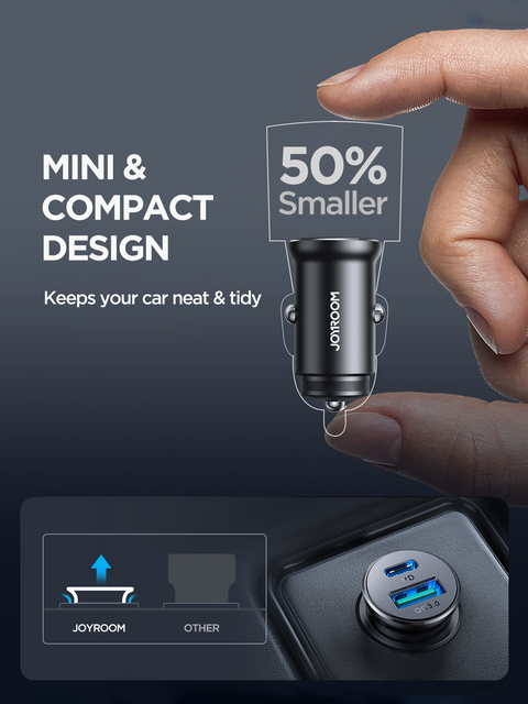 30W USB and USB-C Mini Car Charger