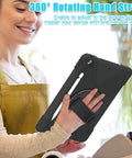 iPad 7th generation case with triple-layer protection and 360° rotating kickstand.