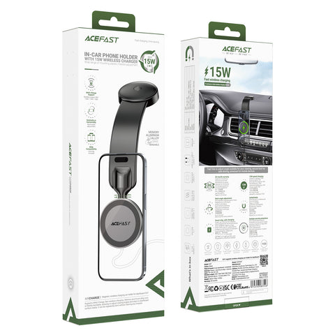 15W Magnetic Wireless Car Charger with Bendable Design for Dashboard