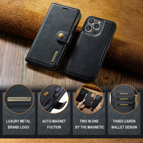 Magnetic buckle wallet case for iPhone 14 with secure closure