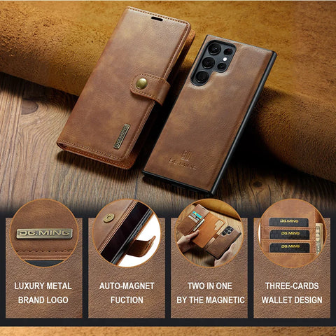 Versatile wallet case for Samsung S22 Ultra with magnetic buckle