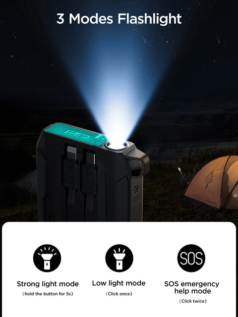 JOYROOM Outdoor Series Power Bank with Built-in Cables 22.5W 10000mAh