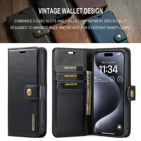 iPhone 15 Plus case with detachable shell and card holder