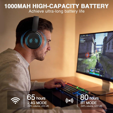 AULA G7 Pro Tri-Mode RGB Wireless Gaming Headset Black G7Pro Black