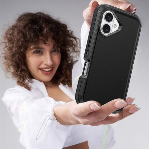 Secure fit iPhone 16 Plus case with flexible materials.