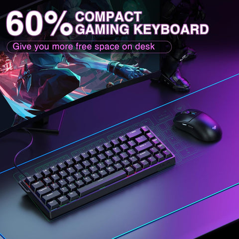 AULA WIN68 HE RGB Hot-Swappable Wired Gaming Keyboard - Black, Greywood Magnetic Switch, 68 keys