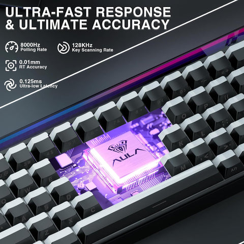 AULA HERO 68 HE RGB Hot-Swappable Wired Gaming Keyboard - Jade King Magnetic Switch, 68 keys